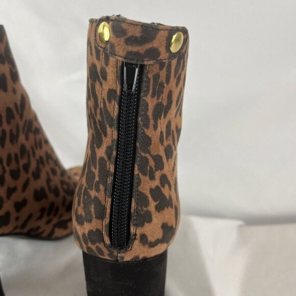 Steve Madden Confident Fabric Leopard Print Block Heel Bootie Women’s Size 8.5 - Picture 12 of 16
